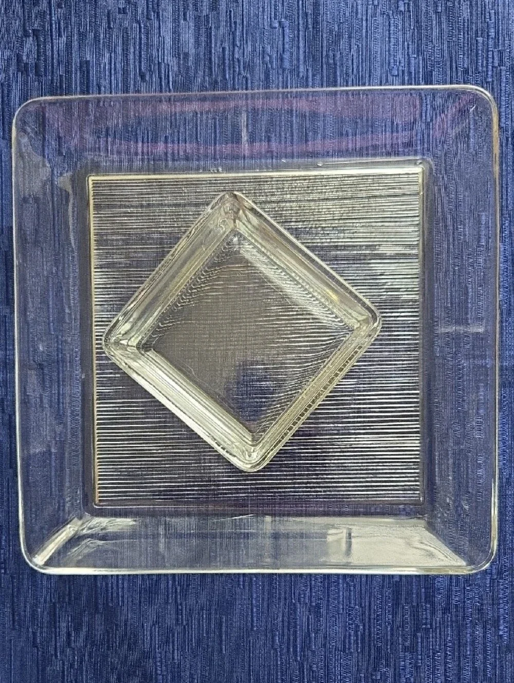 Clear Glass Square Divided Serving Tray with 4 Small Bowls - Transparent